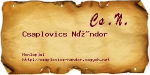 Csaplovics Nándor névjegykártya