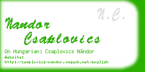 nandor csaplovics business card